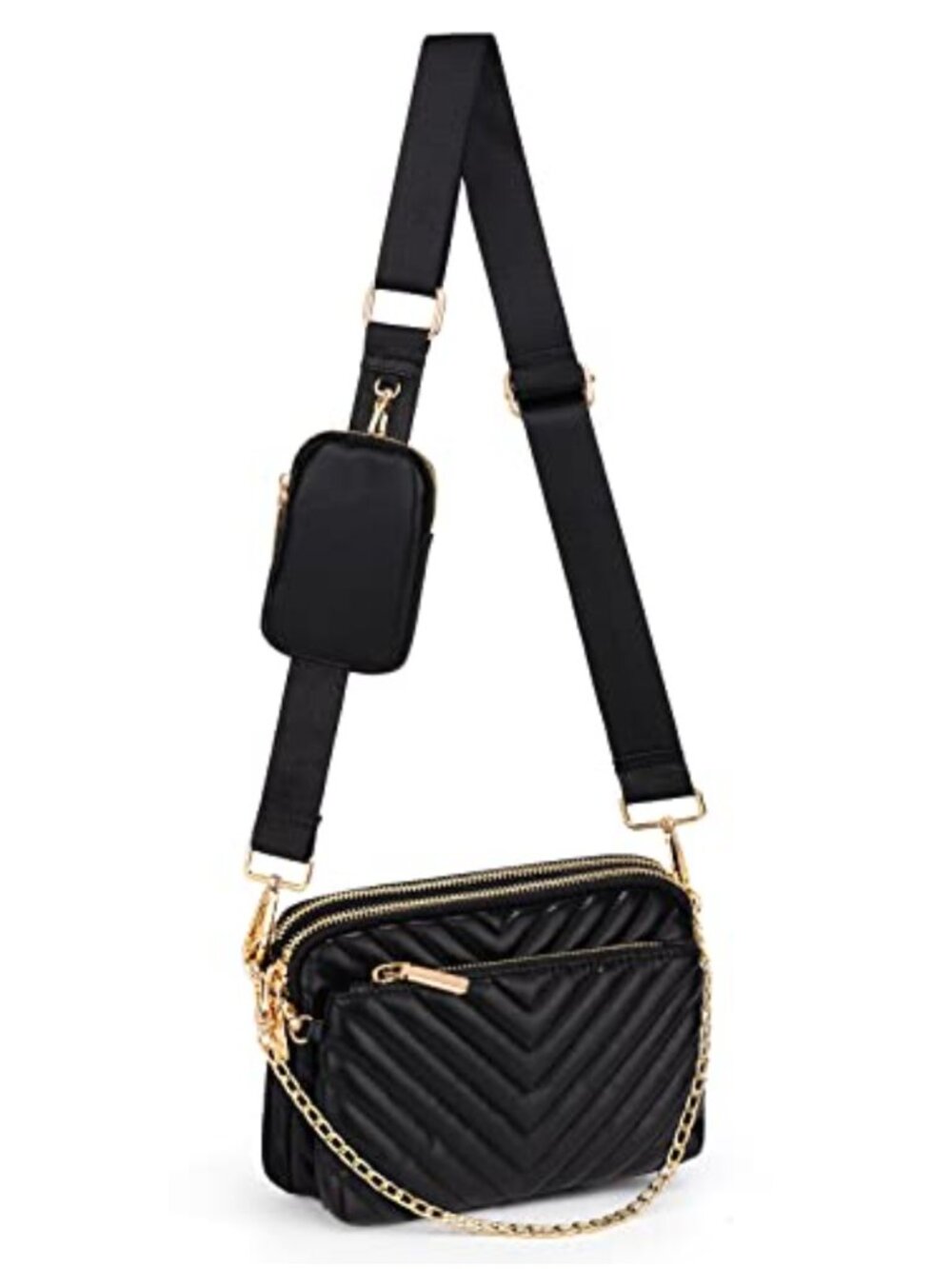 3 in 1 Crossbody Bag Set Synthetic Leather Shoulder Purse